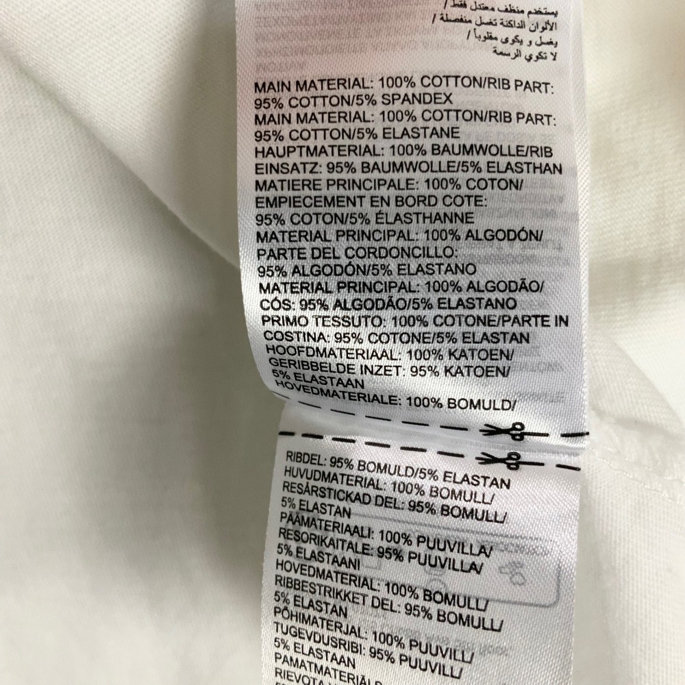 Reebok White Crop T-Shirt L Pullover Crew Neck Short Slv Embroidered Logo Pocket - Picture 6 of 6